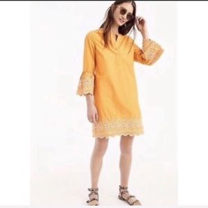 J.Crew Yellow Eyelet Bell Sleeve Dress